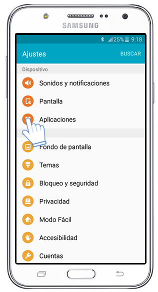 Galaxy J7 - ¿Cómo eliminar información de una aplicación?