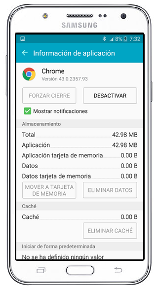 Galaxy J7 - ¿Cómo eliminar información de una aplicación?