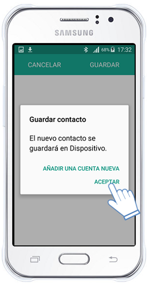 Galaxy J1 Ace - ¿Cómo registrar un contacto?