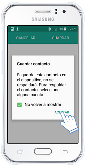 Galaxy J1 Ace - ¿Cómo registrar un contacto?