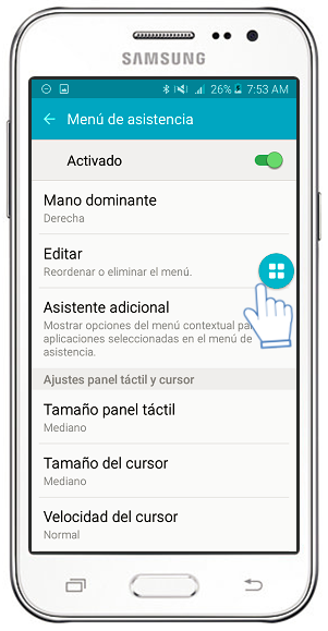 Samsung : Galaxy J2 - ¿Cómo activar menú de asistencia?
