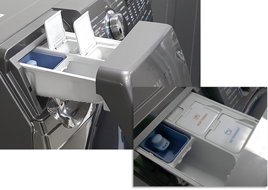 Samsung : Lavadora / Secadora WD7000H - ¿Cómo activar el detergente y suavizantes automaticos?