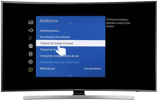 Smart TV Curvo/JU7500 - Tutorial de uso del Smart Control