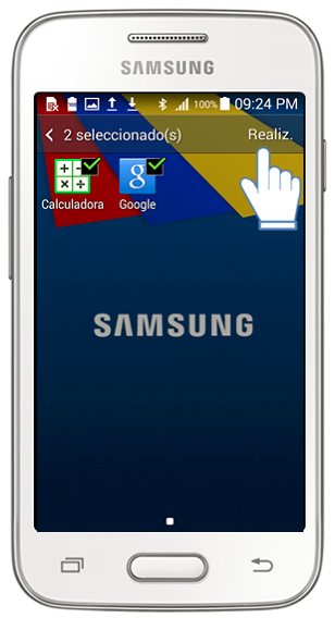 Galaxy Ace4 Neo - ¿Cómo mostrar íconos ocultos en el menú de aplicaciones?