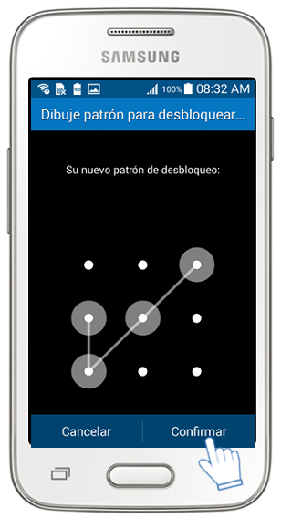 Galaxy Ace4 Neo - ¿Cómo esTablecer un bloqueo de pantalla por Patrón?