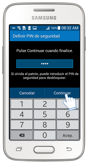 Galaxy Ace4 Neo - ¿Cómo esTablecer un bloqueo de pantalla por Patrón?