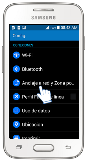 Galaxy Ace4 Neo - ¿Cómo configurar la Zona Wi-Fi portátil para compartir datos?