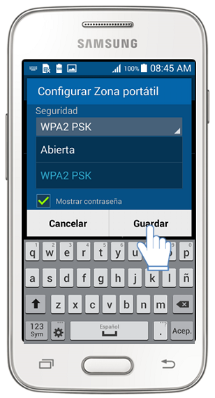 Galaxy Ace4 Neo - ¿Cómo configurar la Zona Wi-Fi portátil para compartir datos?