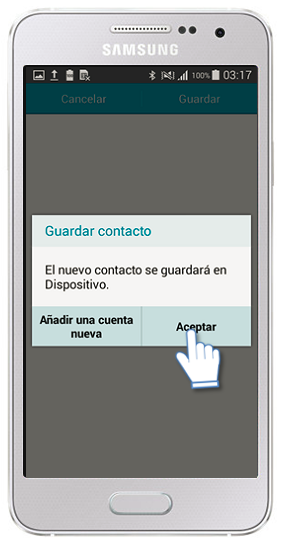 Galaxy A3 - ¿Cómo guardar un Contacto?