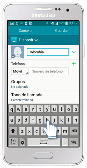 Galaxy A3 - ¿Cómo guardar un Contacto?