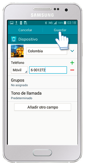 Galaxy A3 - ¿Cómo guardar un Contacto?