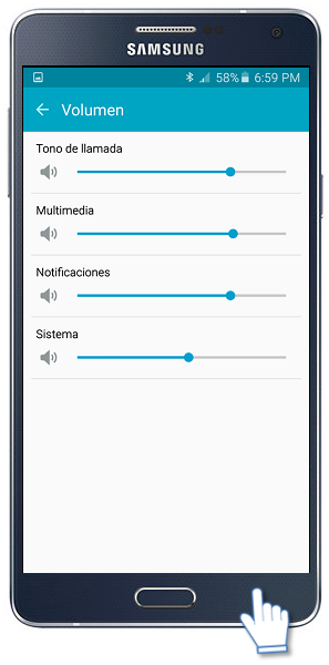Galaxy A7 (2016) - ¿Cómo realizar los ajustes de volumen?