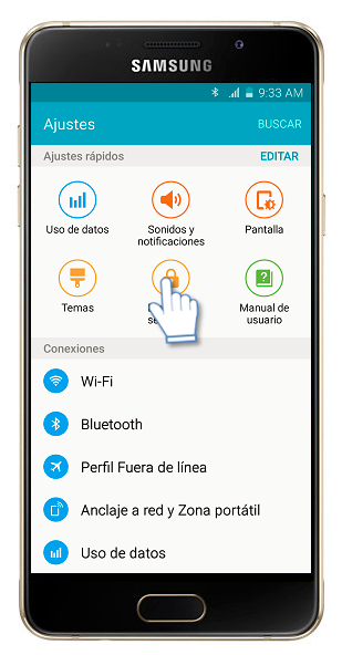 Galaxy A5 (2016) - ¿Cómo usar el bloqueo de pantalla por huella?