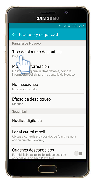 Galaxy A5 (2016) - ¿Cómo usar el bloqueo de pantalla por huella?