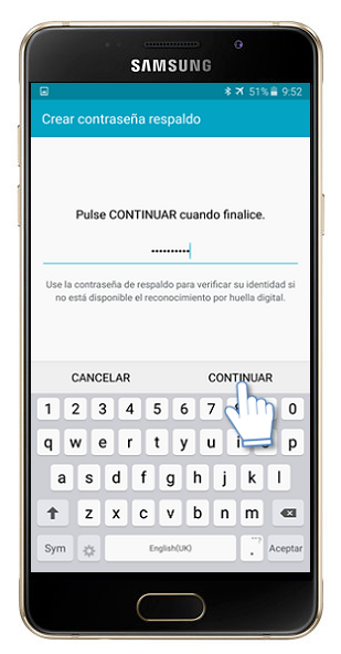 Galaxy A5 (2016) - ¿Cómo usar el bloqueo de pantalla por huella?