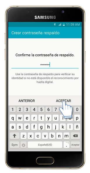 Galaxy A5 (2016) - ¿Cómo usar el bloqueo de pantalla por huella?