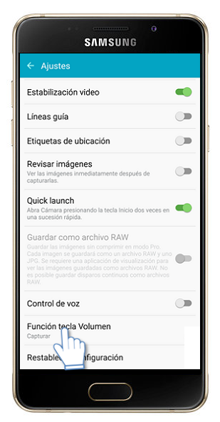 Galaxy A5 (2016) - ¿Cómo aplicar Zoom con botones de volumen a las fotografías?