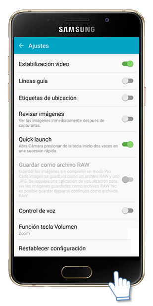 Galaxy A5 (2016) - ¿Cómo aplicar Zoom con botones de volumen a las fotografías?