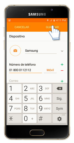 Galaxy A5 (2016) - ¿Cómo añadir un nuevo contacto?