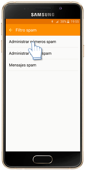 Galaxy A3 (2016) - ¿Cómo utilizar el filtro Spam?
