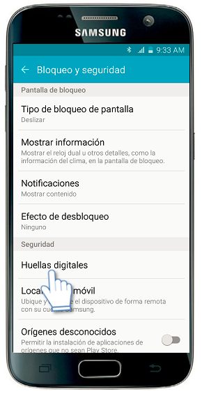 Galaxy S7-¿Cómo verificar una cuenta Samsung por huella dactilar?