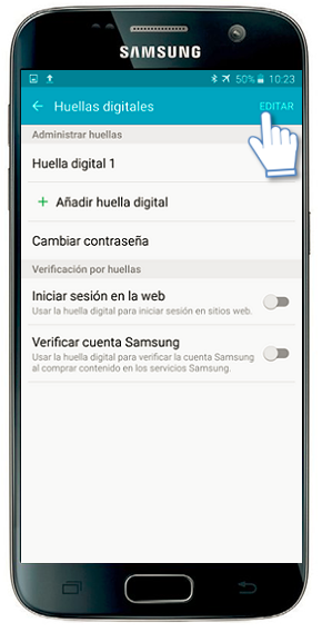 Galaxy S7-¿Cómo eliminar una huella registrada?