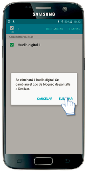 Galaxy S7-¿Cómo eliminar una huella registrada?