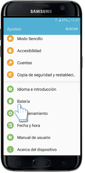 Galaxy S7 Edge-¿Cómo activar la carga rápida con cable?