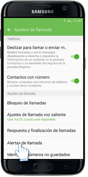 Galaxy S7 Edge-¿Cómo usar notificaciones durante las llamadas?