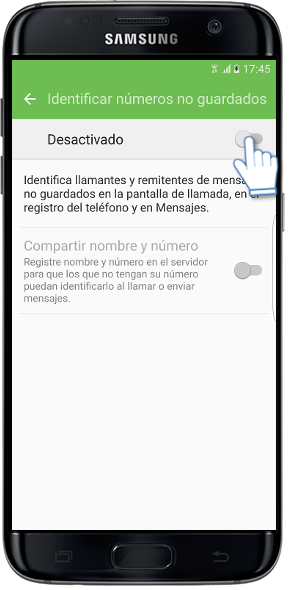 Galaxy S7 Edge-¿Cómo identificar números no guardados?
