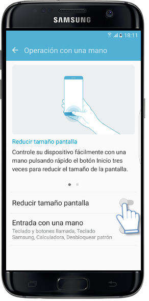 Galaxy S7 Edge-¿Cómo utilizar la operación con una mano?