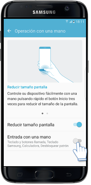 Galaxy S7 Edge-¿Cómo utilizar la operación con una mano?