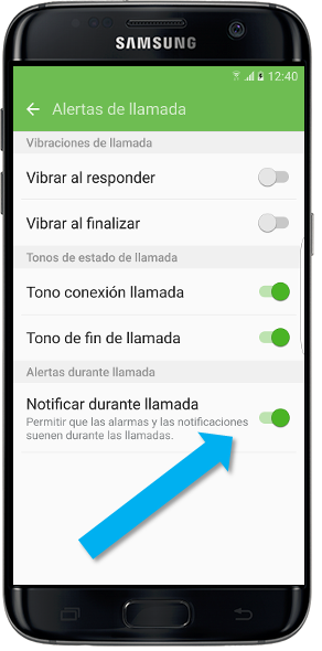 Galaxy S7 Edge-¿Cómo usar notificaciones durante las llamadas?