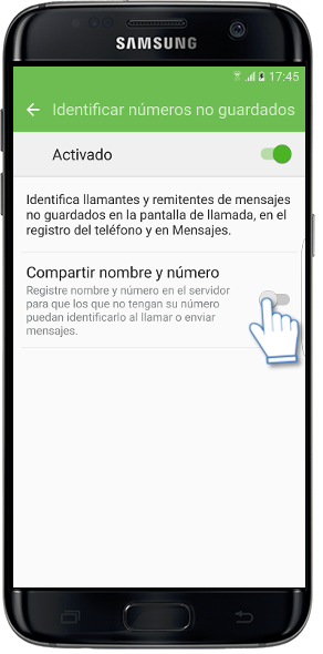 Galaxy S7 Edge-¿Cómo identificar números no guardados?