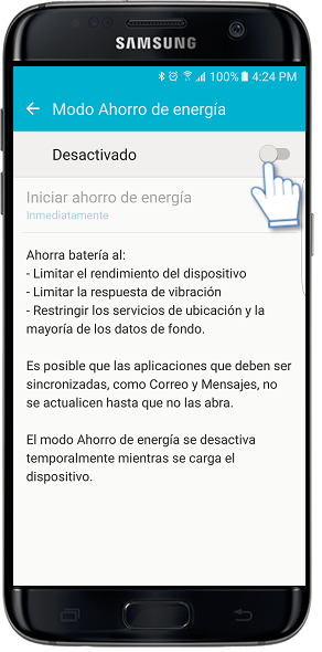 Galaxy S7 Edge-¿Cómo usar el modo ahorro?