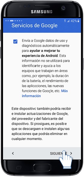 Galaxy S7 Edge ¿Qué es la protección de cuenta Google y como puedo registrarla/eliminarla?