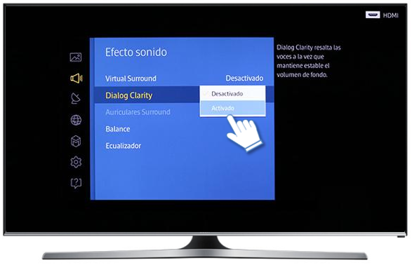 Smart TV J5500 - Dialog clarity. ¿Qué es y cómo se activa?