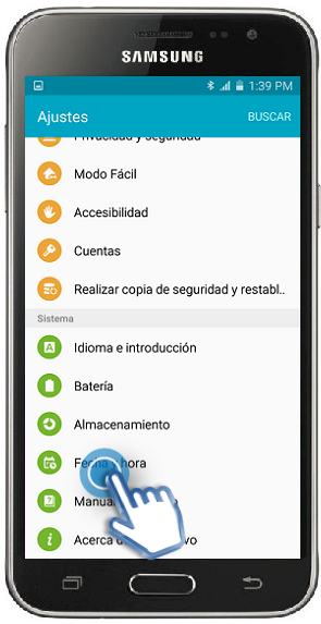 Galaxy J3 (2016) - ¿Cómo ajustar la hora de forma manual?