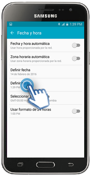 Galaxy J3 (2016) - ¿Cómo ajustar la hora de forma manual?