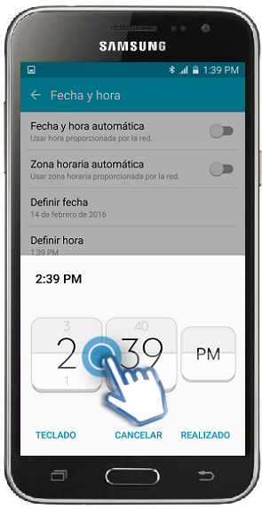 Galaxy J3 (2016) - ¿Cómo ajustar la hora de forma manual?