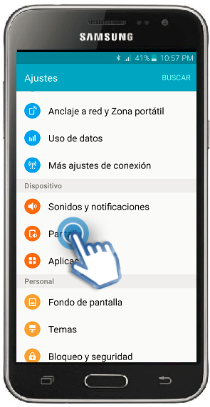 Galaxy J3 (2016) - ¿Cómo configurar el tipo y tamaño de la fuente?
