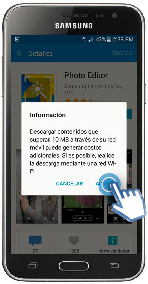 Galaxy J3 (2016) - ¿Cómo descargar e instalar el Editor de imágenes?