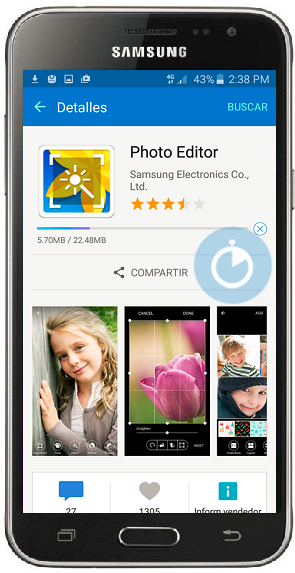 Galaxy J3 (2016) - ¿Cómo descargar e instalar el Editor de imágenes?