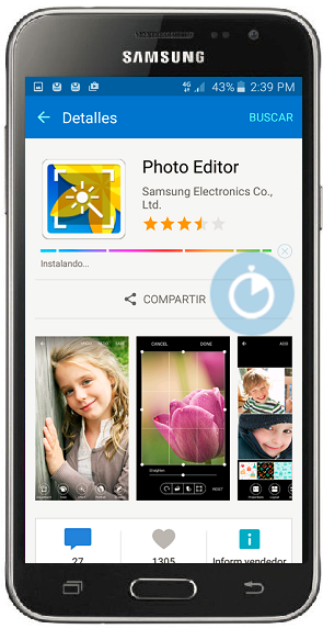 Galaxy J3 (2016) - ¿Cómo descargar e instalar el Editor de imágenes?