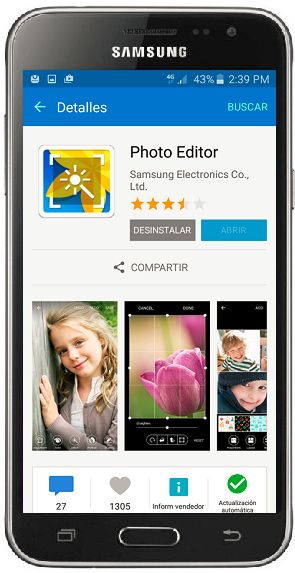 Galaxy J3 (2016) - ¿Cómo descargar e instalar el Editor de imágenes?