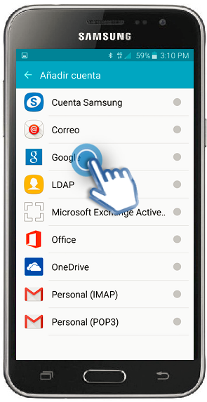 Galaxy J3 (2016) - ¿Cómo registrar una cuenta de Google?