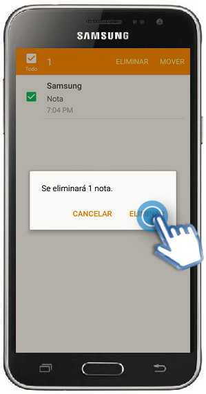 Galaxy J3 (2016) - ¿Cómo eliminar notas?