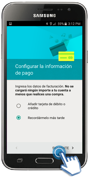 Galaxy J3 (2016) - ¿Cómo registrar una cuenta de Google?