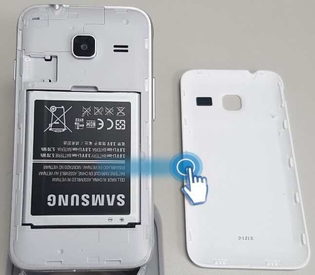 Galaxy J1 Mini - ¿Cómo instalar la tarjeta SIM?