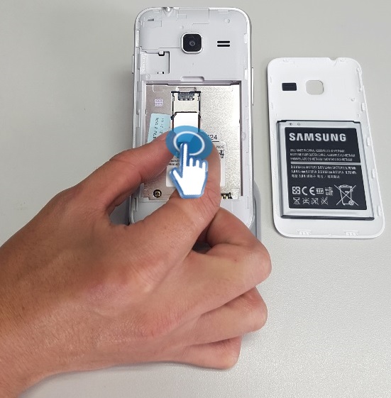Galaxy J1 Mini - ¿Cómo instalar la tarjeta SIM?